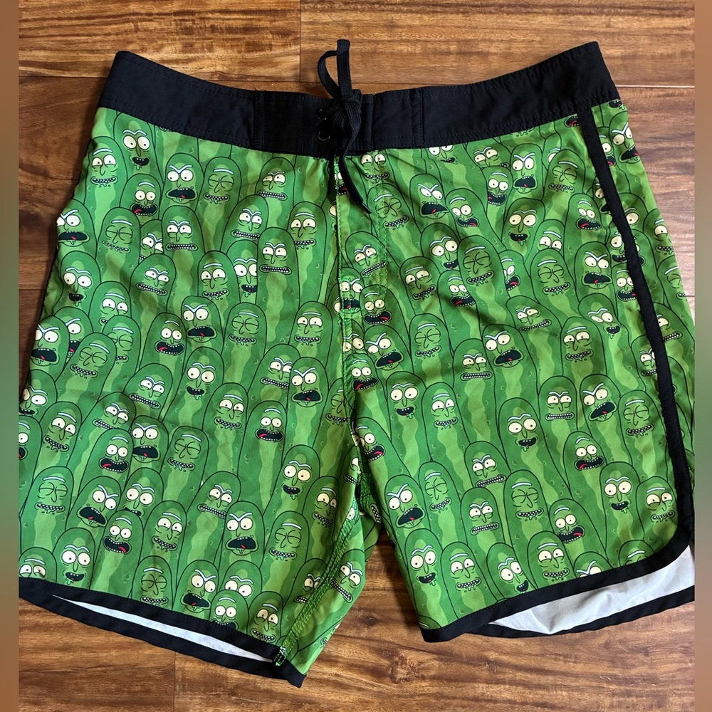 Rick & Morty Graphic Print Swim Trunks